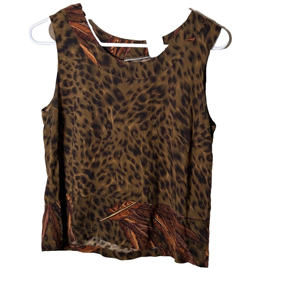 Units Tank Top Women's Small Sleeveless Animal Printed Round Neck Casual